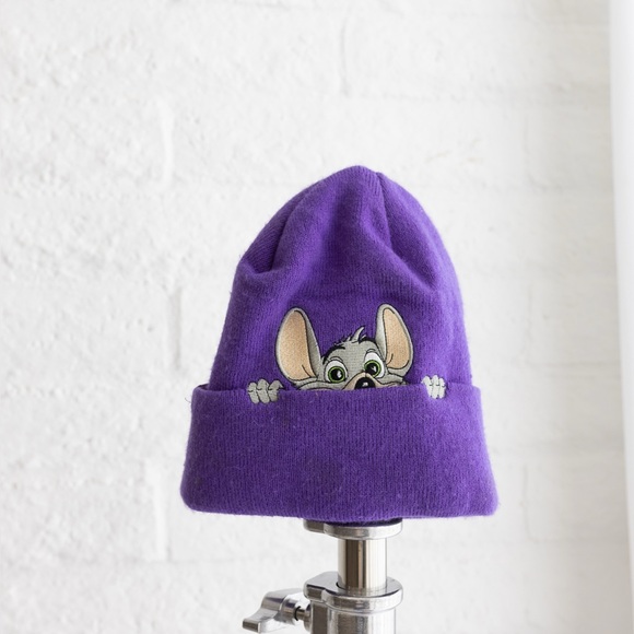 Chuck E. Cheese Purple Kids Embroidered Beanie - OSFM - Picture 1 of 5